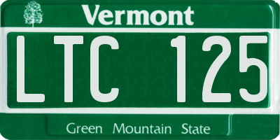 VT license plate LTC125