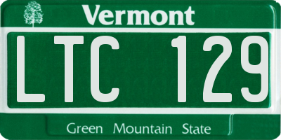 VT license plate LTC129