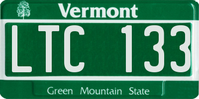 VT license plate LTC133