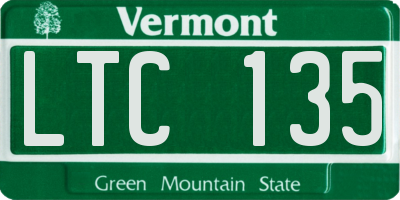 VT license plate LTC135