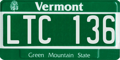 VT license plate LTC136