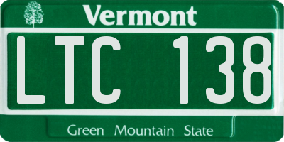 VT license plate LTC138
