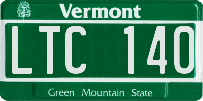 VT license plate LTC140