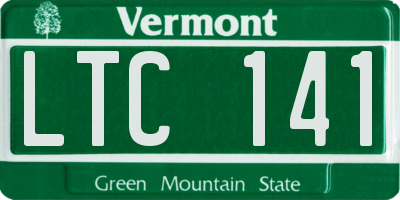VT license plate LTC141