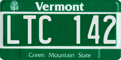 VT license plate LTC142