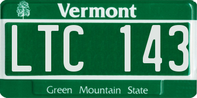 VT license plate LTC143