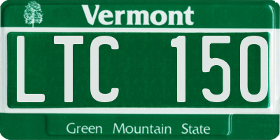 VT license plate LTC150