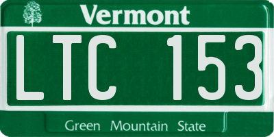 VT license plate LTC153