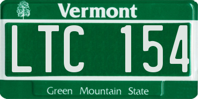 VT license plate LTC154
