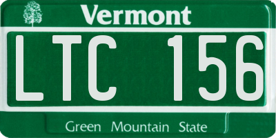 VT license plate LTC156