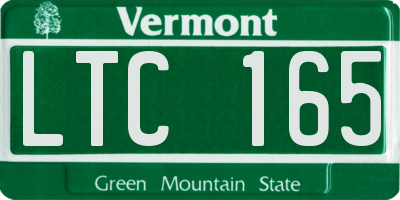 VT license plate LTC165