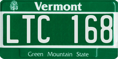 VT license plate LTC168