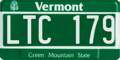 VT license plate LTC179