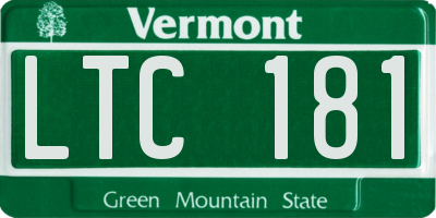 VT license plate LTC181