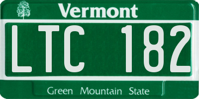 VT license plate LTC182