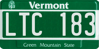 VT license plate LTC183