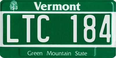 VT license plate LTC184