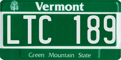 VT license plate LTC189
