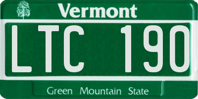 VT license plate LTC190