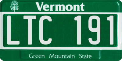 VT license plate LTC191