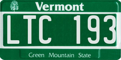 VT license plate LTC193