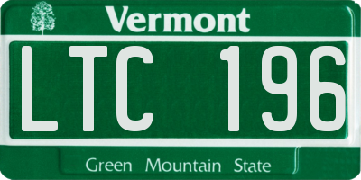 VT license plate LTC196