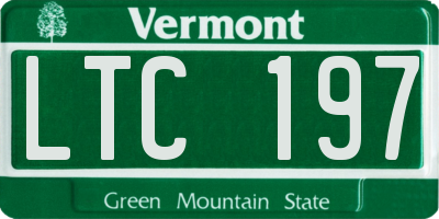 VT license plate LTC197