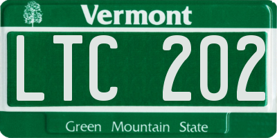 VT license plate LTC202