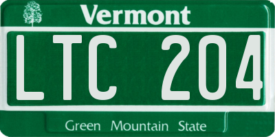 VT license plate LTC204