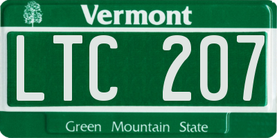 VT license plate LTC207