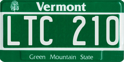 VT license plate LTC210