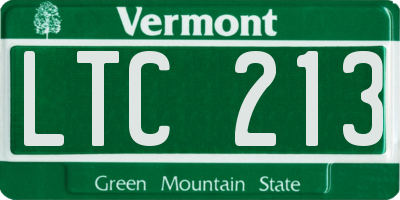 VT license plate LTC213
