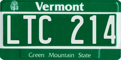 VT license plate LTC214