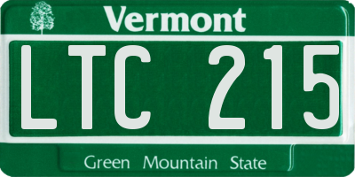 VT license plate LTC215