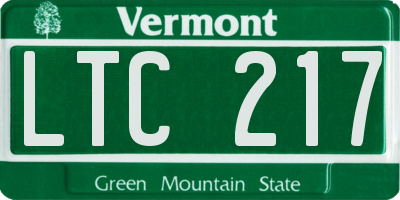 VT license plate LTC217