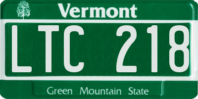 VT license plate LTC218