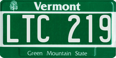VT license plate LTC219