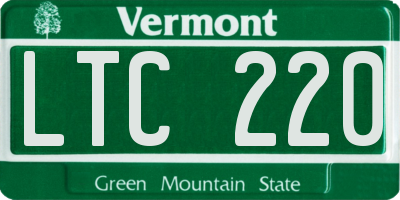 VT license plate LTC220