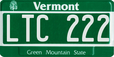 VT license plate LTC222