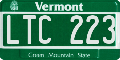 VT license plate LTC223