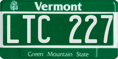 VT license plate LTC227