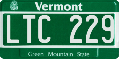 VT license plate LTC229