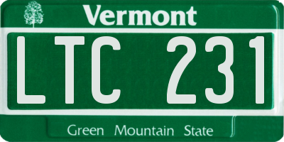 VT license plate LTC231