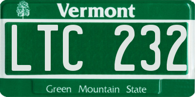 VT license plate LTC232