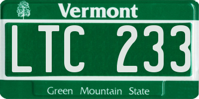 VT license plate LTC233