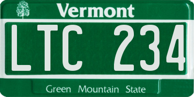 VT license plate LTC234