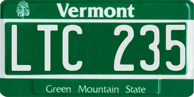 VT license plate LTC235