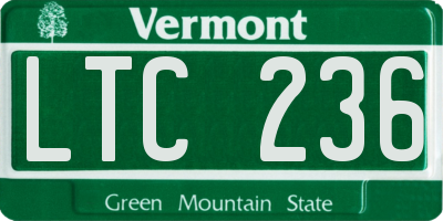 VT license plate LTC236