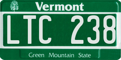 VT license plate LTC238