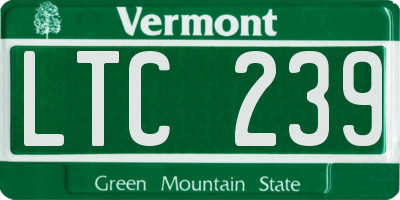 VT license plate LTC239